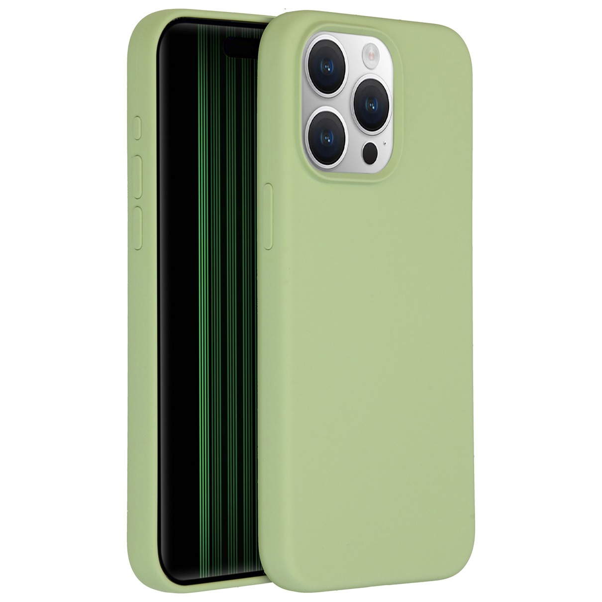 Accezz Liquid Silicone Backcover met MagSafe iPhone 15 Pro Max Telefoonhoesje Groen afbeelding