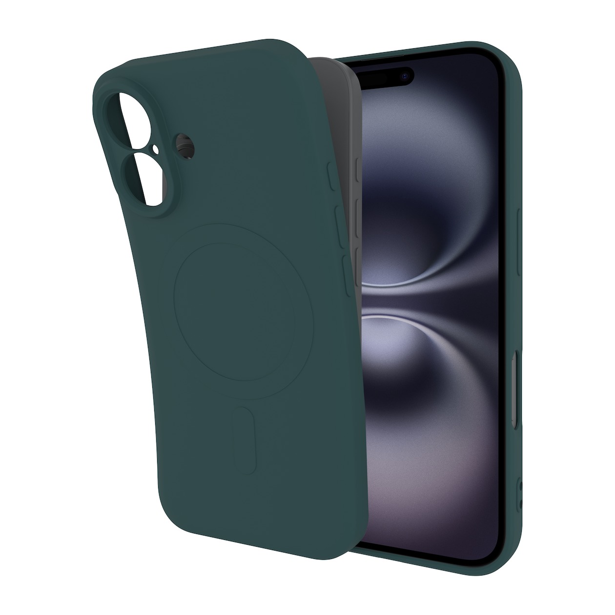 Just in Case Premium Liquid Color TPU Case Magsafe voor Apple iPhone 16 Telefoonhoesje Groen afbeelding