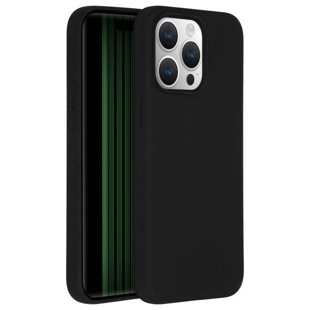 Accezz Liquid Silicone Backcover met MagSafe iPhone 15 Pro Max Telefoonhoesje Zwart afbeelding