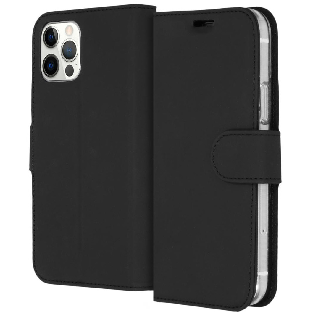 Accezz Wallet Case voor Apple iPhone 12 (Pro) Telefoonhoesje Zwart afbeelding
