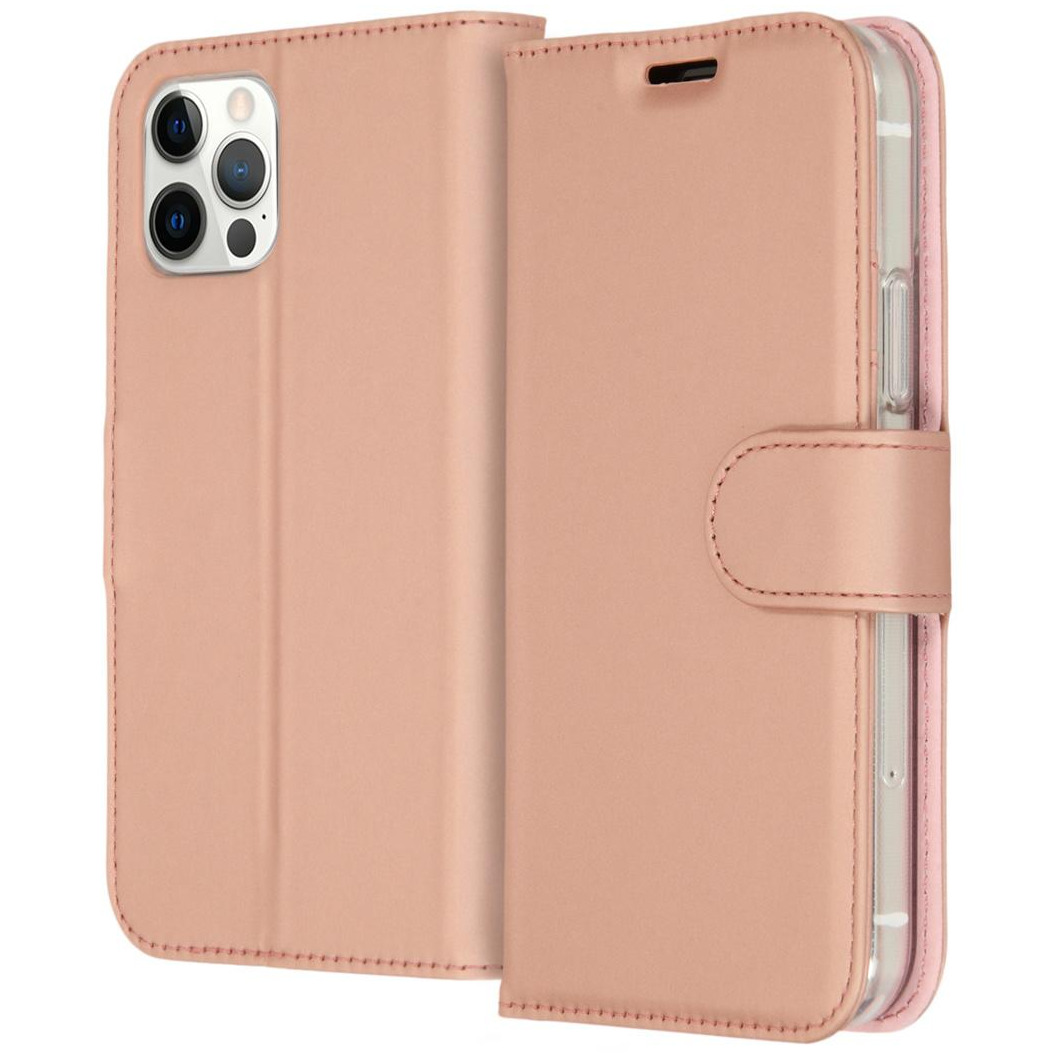 Accezz Wallet Case voor Apple iPhone 12 (Pro) Telefoonhoesje Roze afbeelding