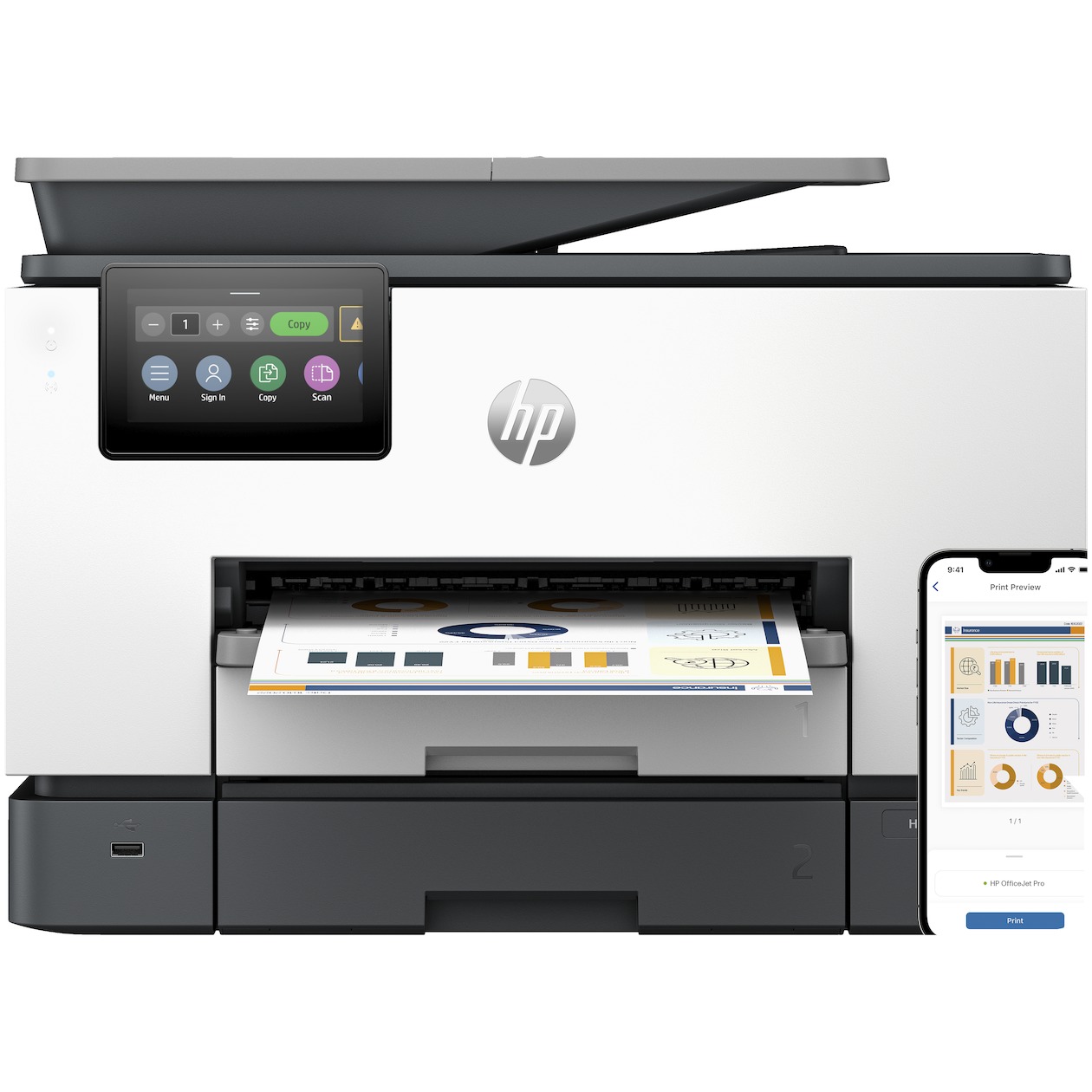 HP OfficeJet Pro 9130b All-in-One Printer All-in-one inkjet printer Grijs afbeelding