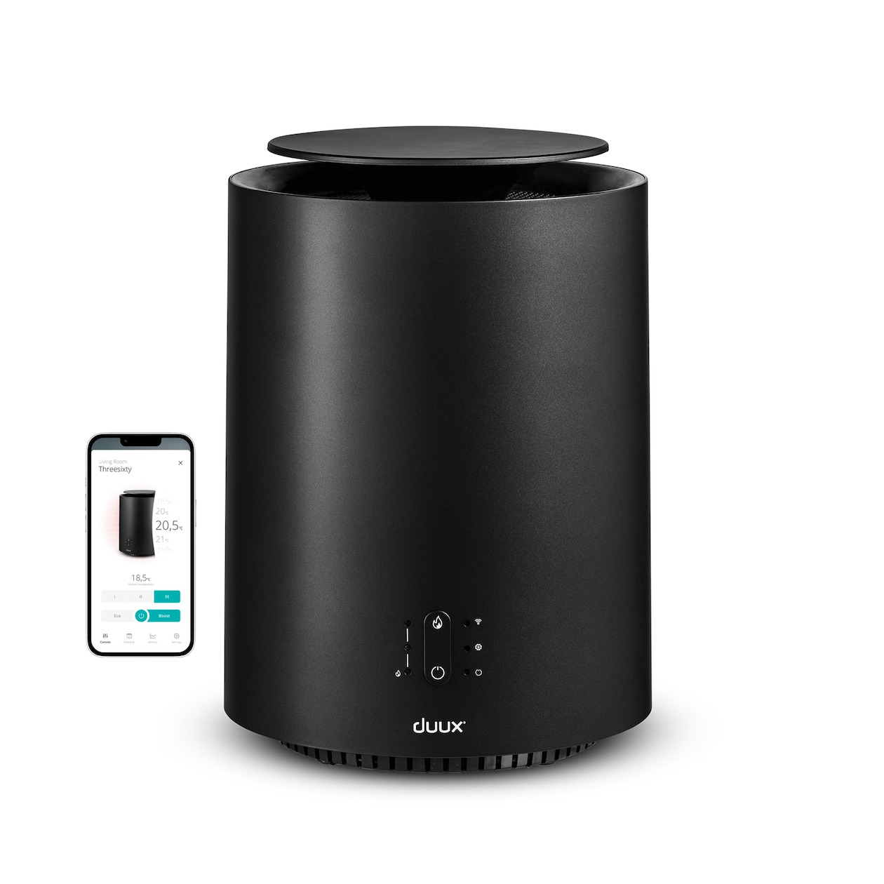 Duux Threesixty 2 Smart Fan + Heater Keramische kachel Zwart