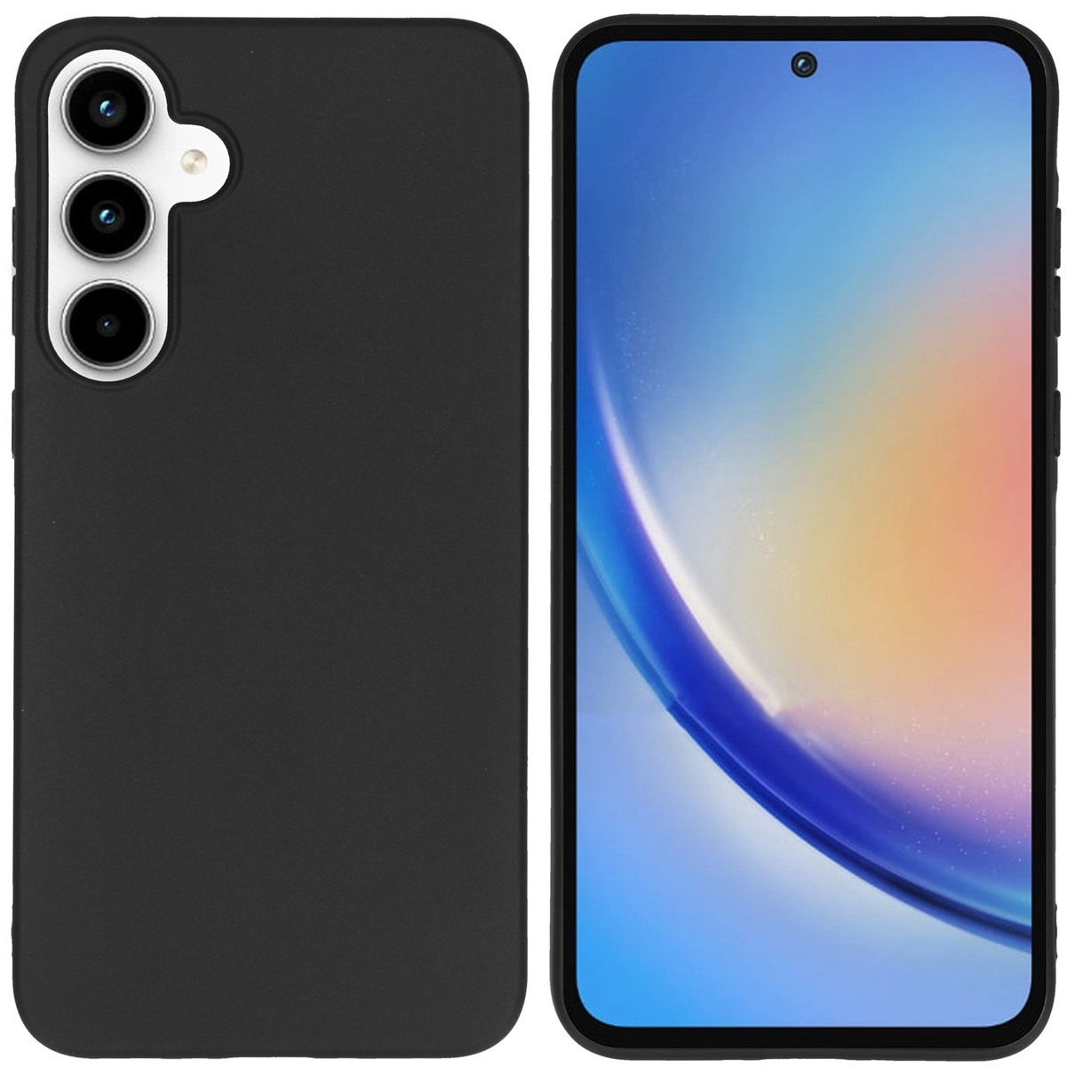 Accezz Color Backcover Samsung Galaxy A35 Telefoonhoesje Zwart afbeelding