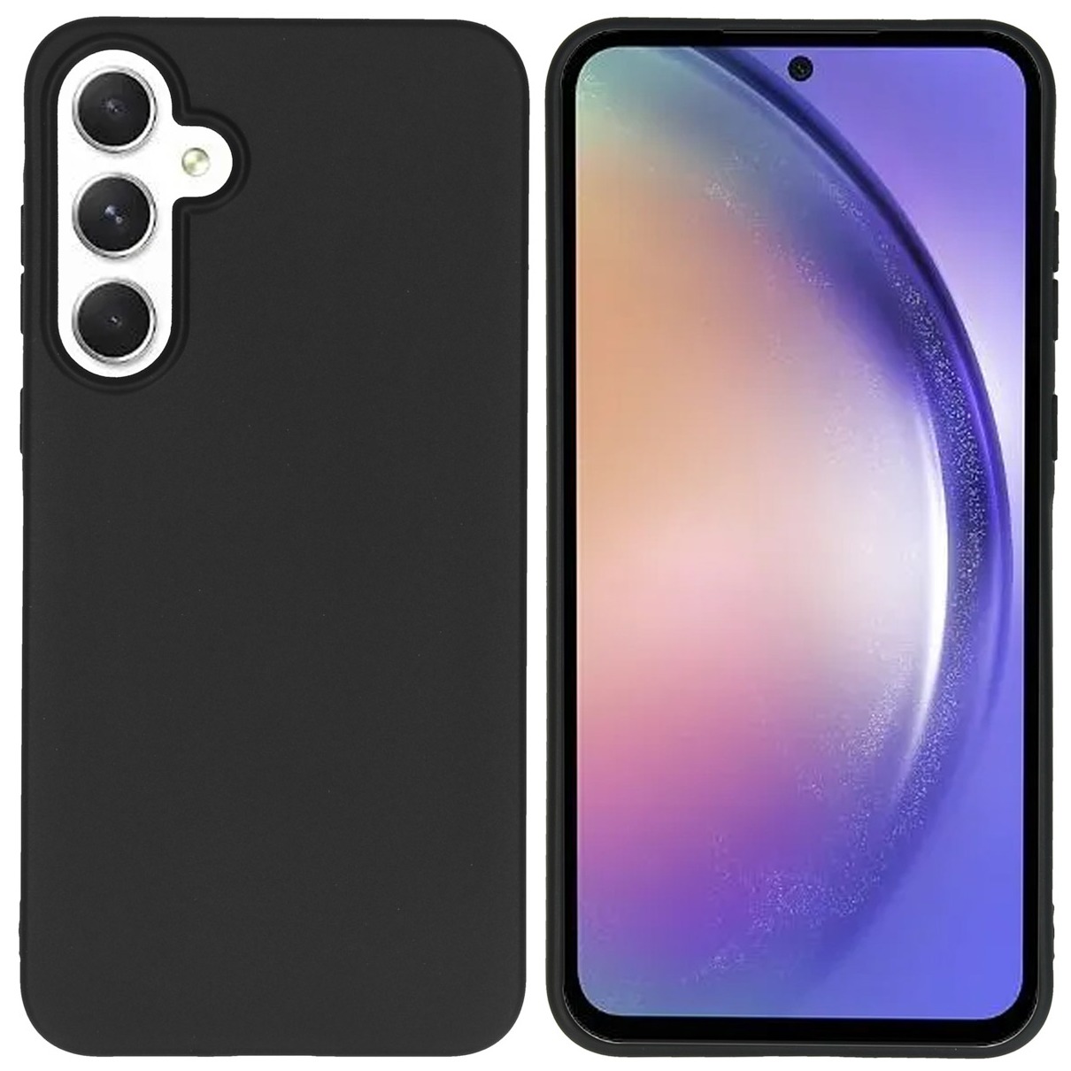 Accezz Color Backcover Samsung Galaxy A55 Telefoonhoesje Zwart afbeelding