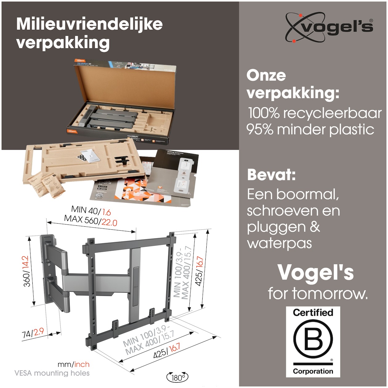 Vogels Vogel'S TVM 5445 TV beugel Zwart, foto 3