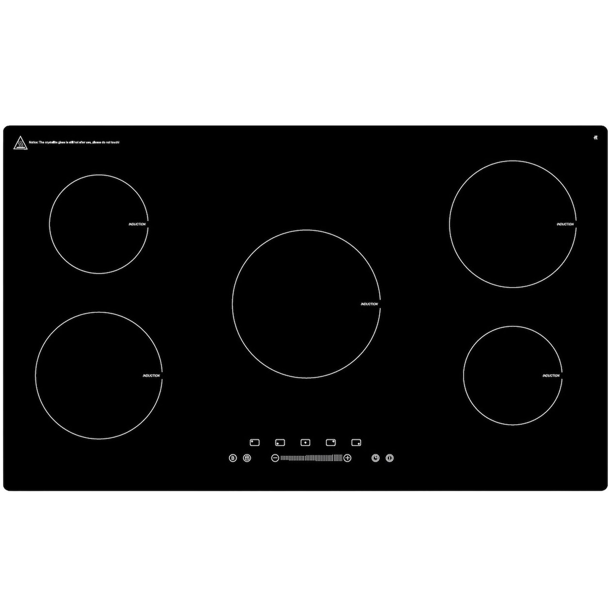 Exquisit EKI901-2 - Inductiekookplaat - 86cm - 5 zones - 9 standen - Touch Boost - Timer - Zwart - Inbouw