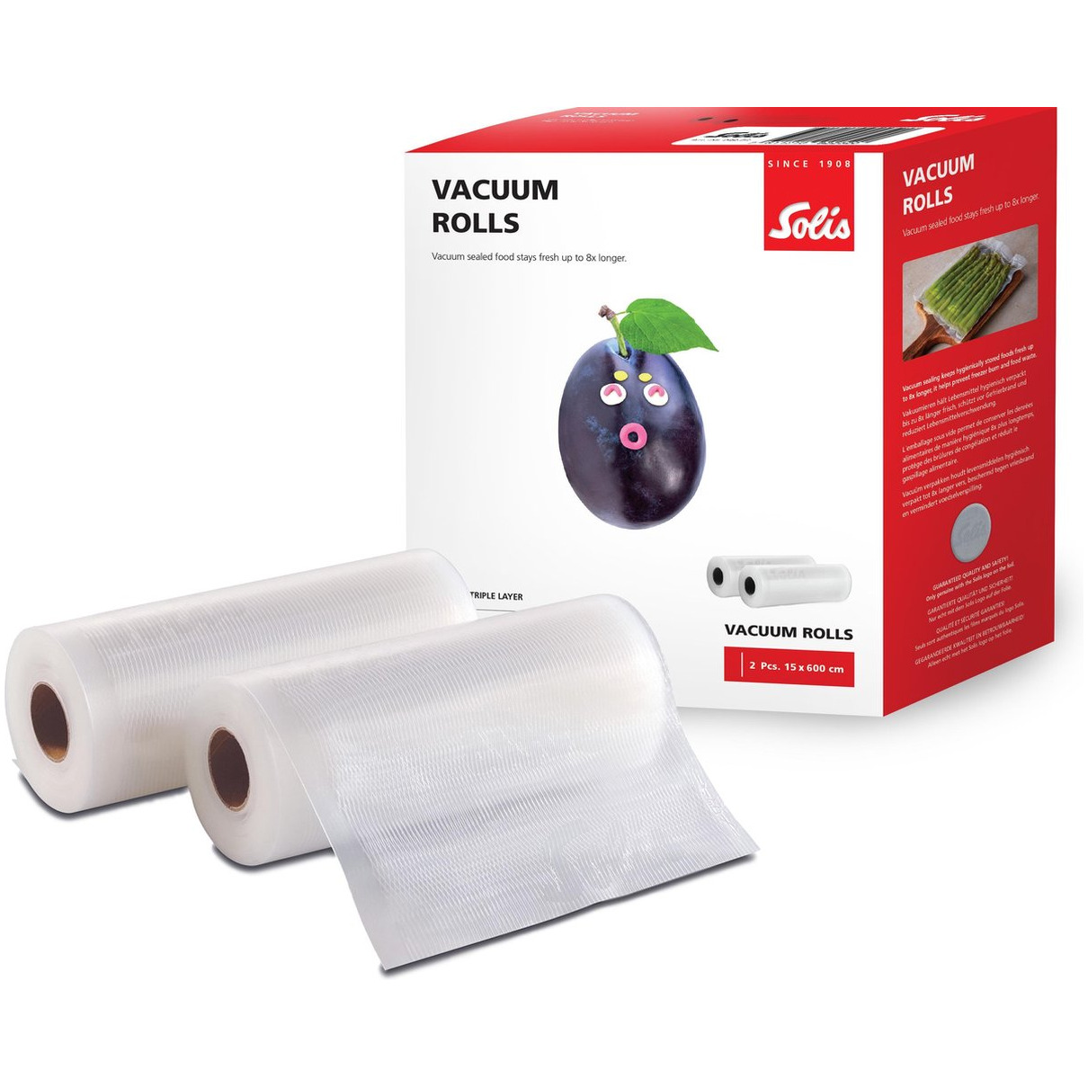 Solis 15X600 Folie Vacuumrollen 15 x 600 cm - 2 stuks Folielasser