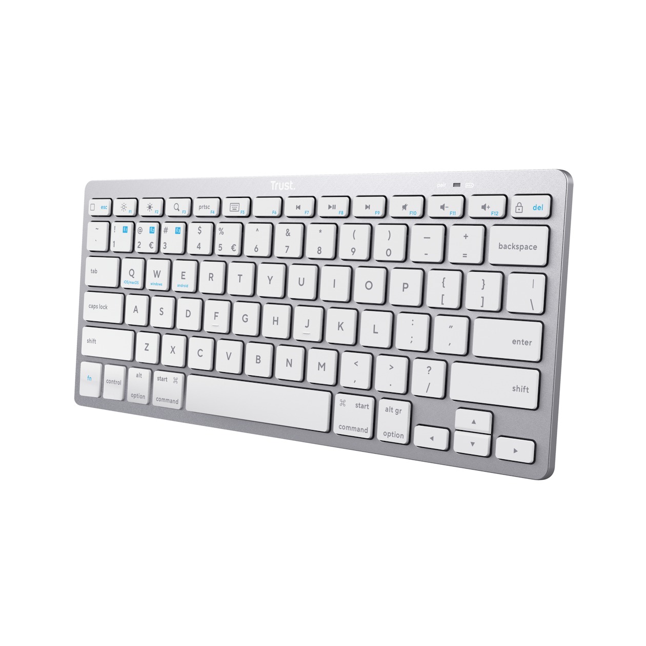 Trust Basics bluetooth Keyboard US Toetsenbord Zilver afbeelding