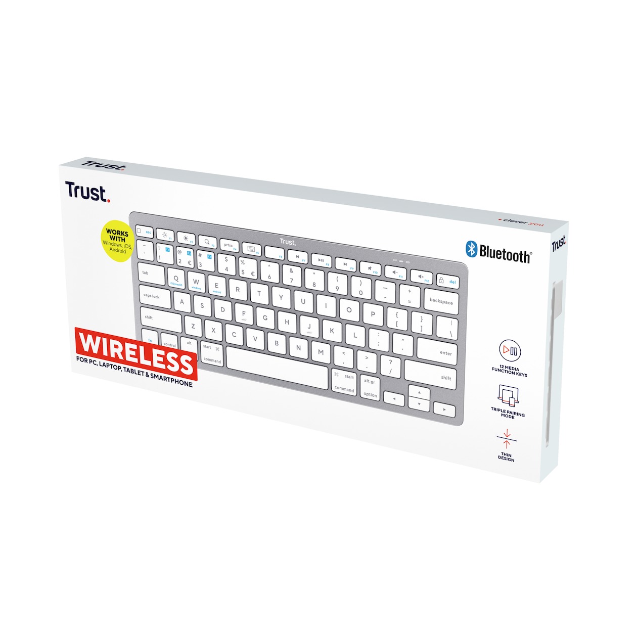 Opvouwbare Bluetooth-toetsenbord- en desktophouder - Zwart