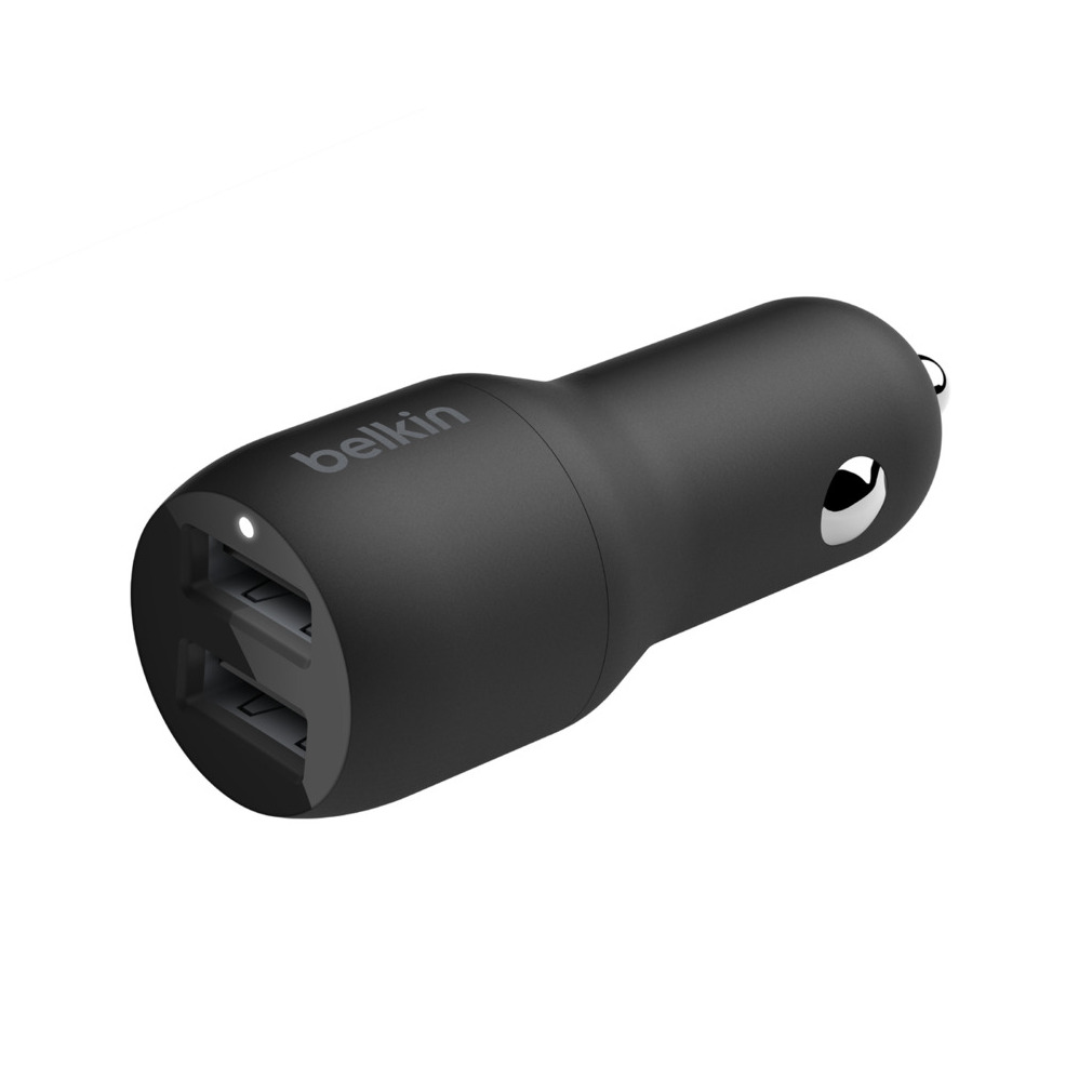 Belkin Dual USB-A Car Charger + USB-A naar USB-C kabel - 24W Oplader Zwart, foto 2