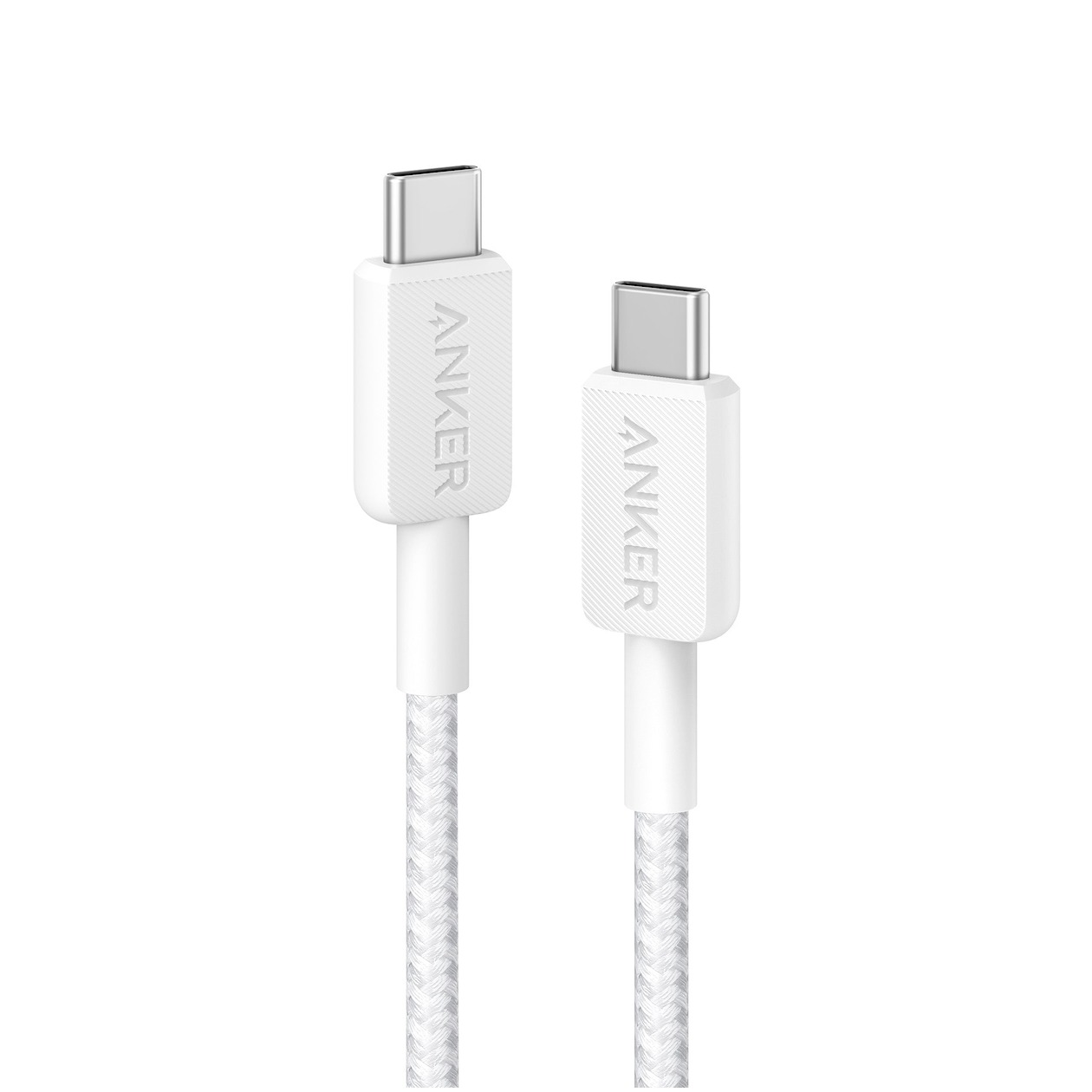Anker 322 USB-C to USB-C Cable Nylon 0.9M 60W Oplader Wit afbeelding