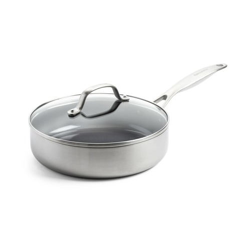 GreenPan Geneva hapjespan 24cm met deksel Pan Zilver afbeelding