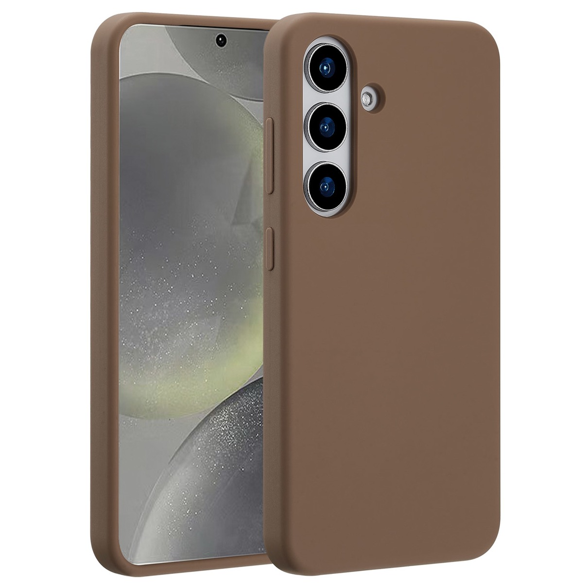 Accezz Liquid Silicone Backcover met MagSafe voor Samsung Galaxy S25 Telefoonhoesje Bruin afbeelding