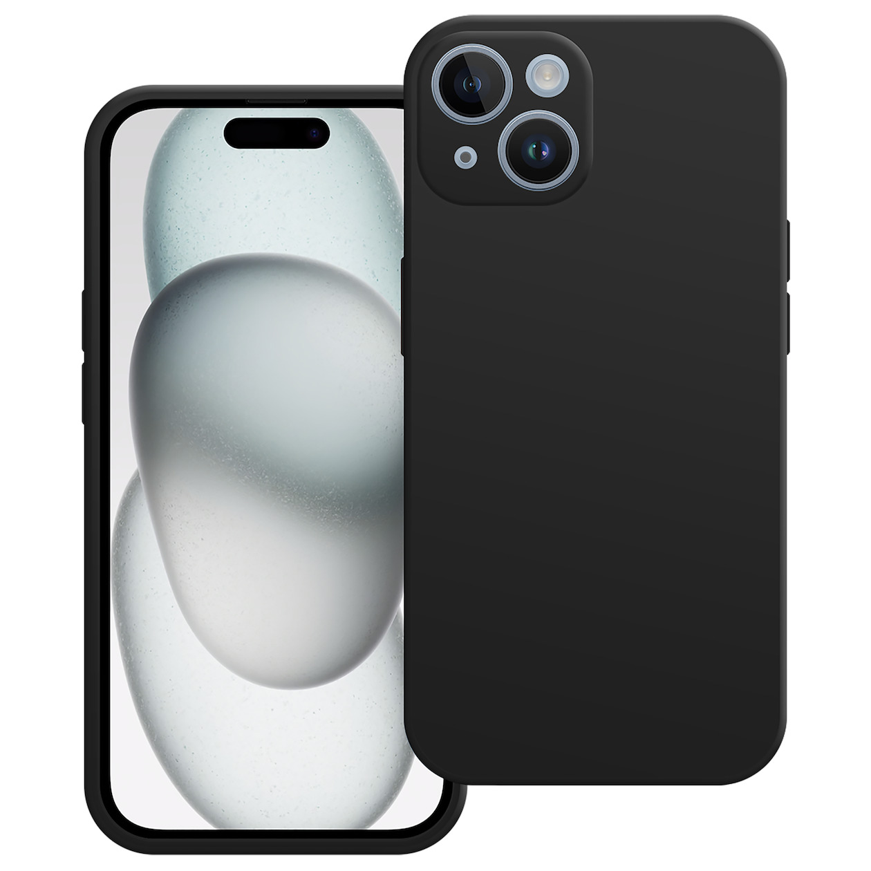 Just in Case Premium Liquid Color TPU Case voor Apple iPhone 15 Telefoonhoesje Zwart afbeelding