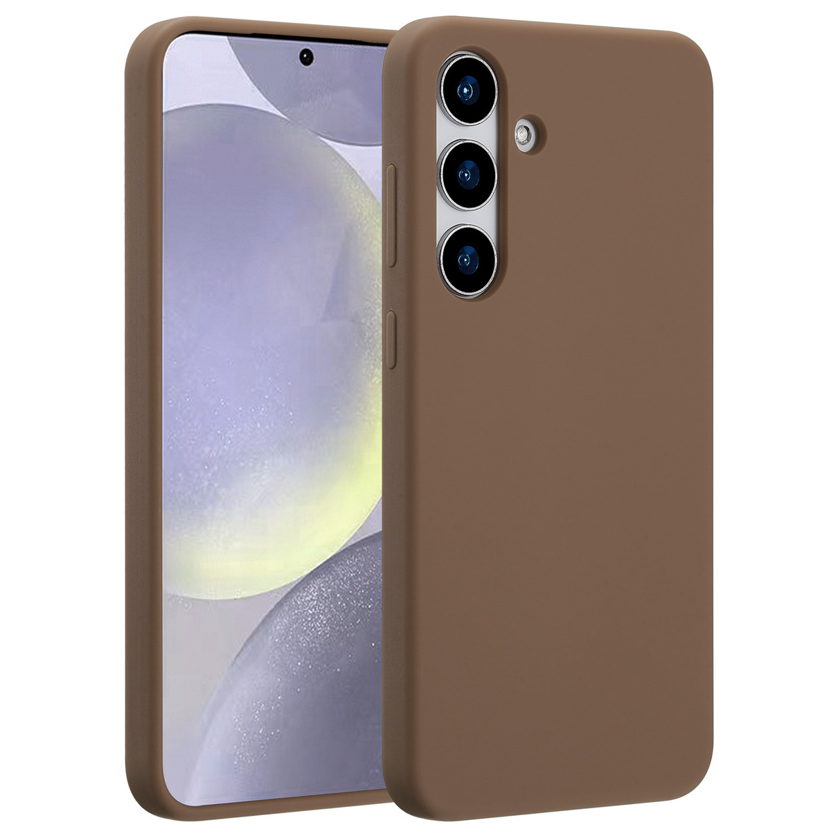 Accezz Liquid Silicone Backcover met MagSafe voor Samsung Galaxy S25 Plus Telefoonhoesje Bruin afbeelding