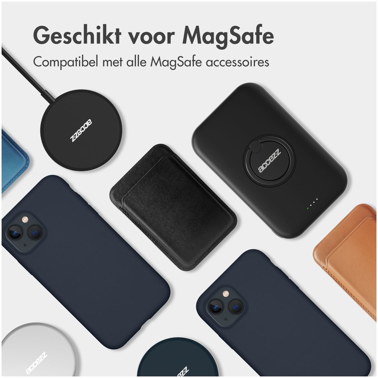 Accezz Liquid Silicone Backcover met MagSafe voor Samsung Galaxy S25 Ultra Telefoonhoesje Blauw afbeelding
