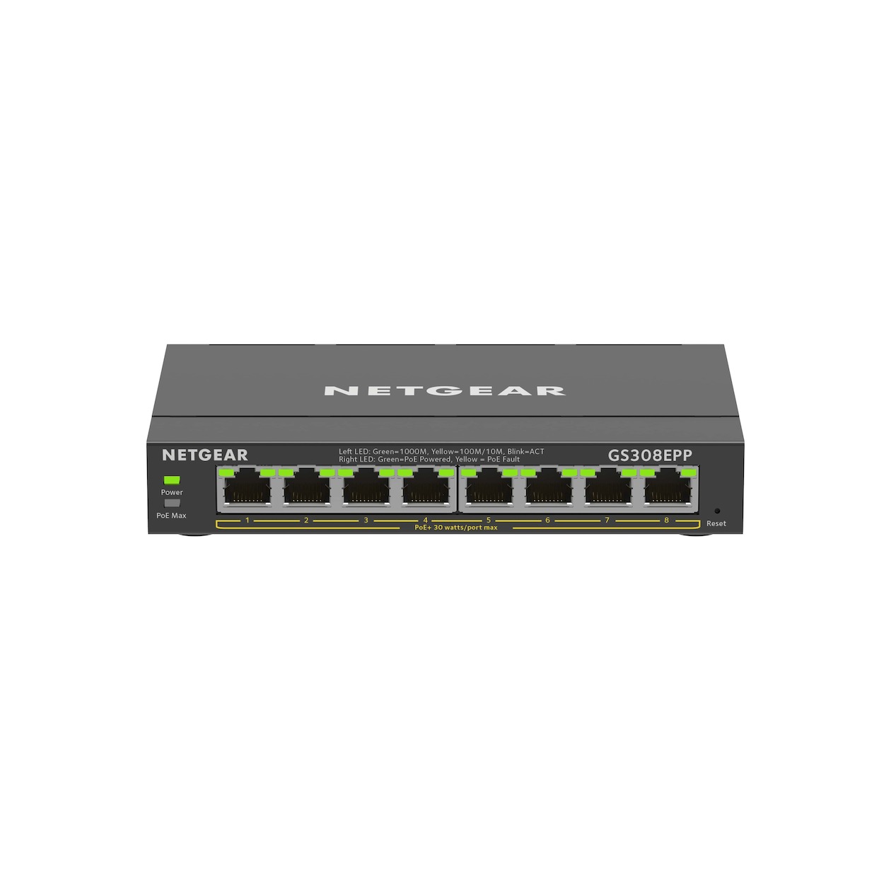 Netgear GS308EPP-100PES Switch Zwart afbeelding
