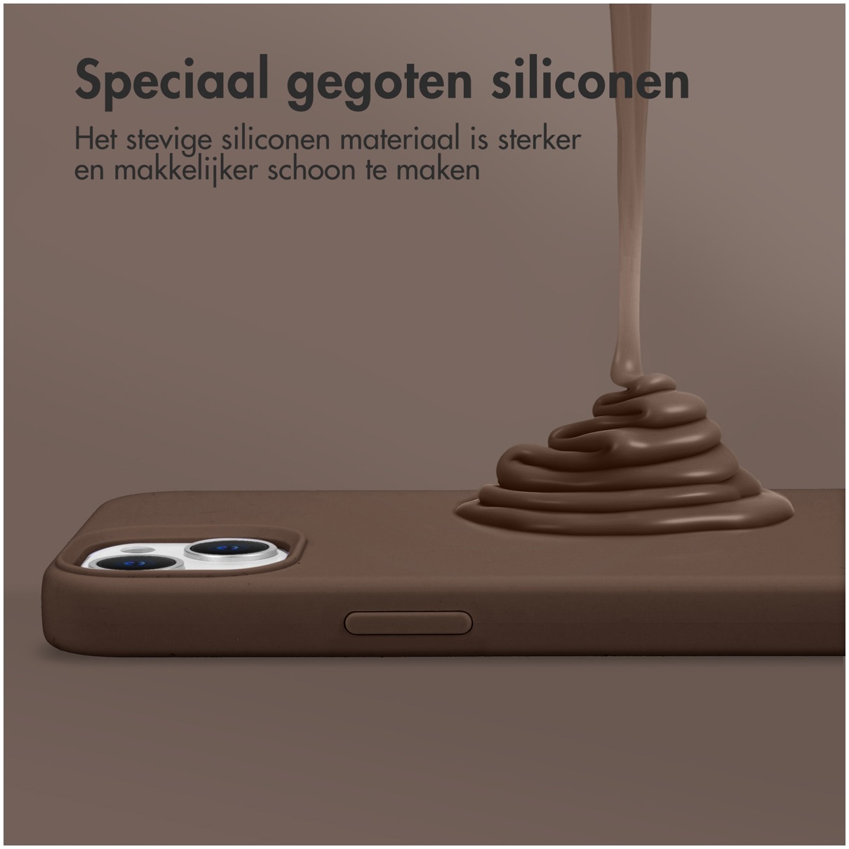 Accezz Liquid Silicone Backcover met MagSafe voor Samsung Galaxy S25 Ultra Telefoonhoesje Bruin afbeelding