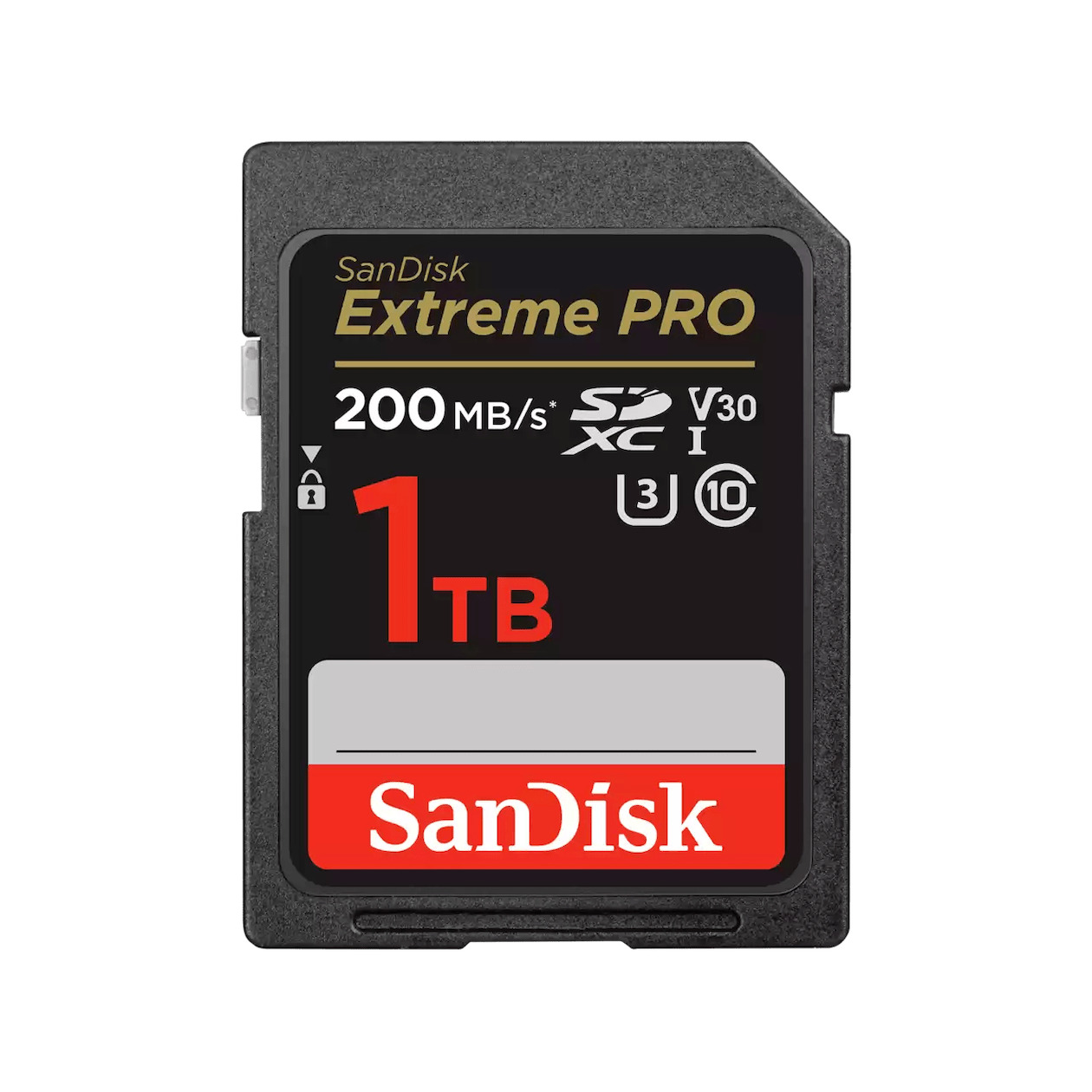 SanDisk SDXC Extreme Pro 1TB 200/140 mb/s - V30 - Rescue Pro DL 2Y SD-Kaart Zwart