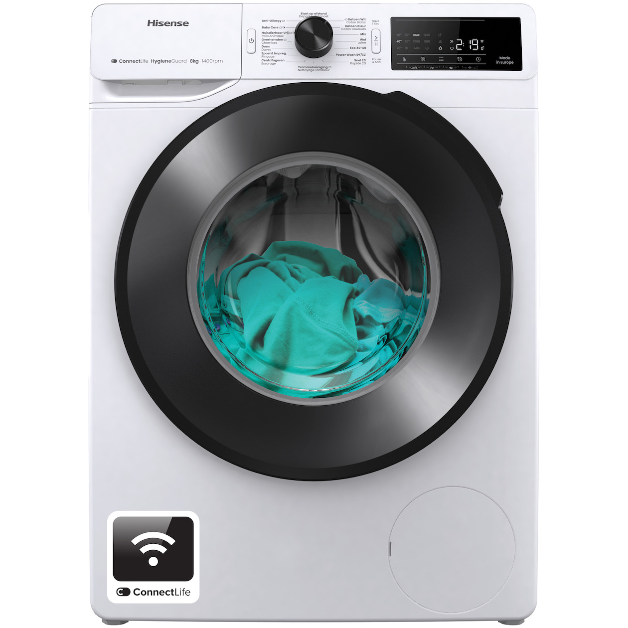 Hisense WF3V843BW/BLX Wasmachine Wit afbeelding