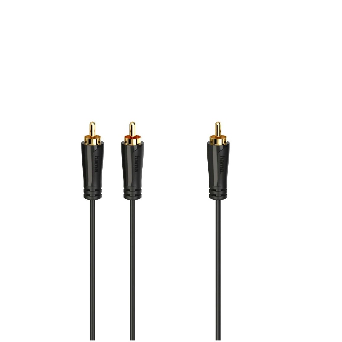 Hama Subwooferkabel, cinch-stekkers - 2 cinch-stekkers, verguld, 5,0 m Luidspreker kabel afbeelding