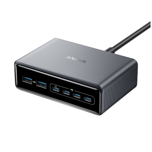 Anker Prime Charger (200W, 6 Ports, GaN) USB Hub Zwart afbeelding