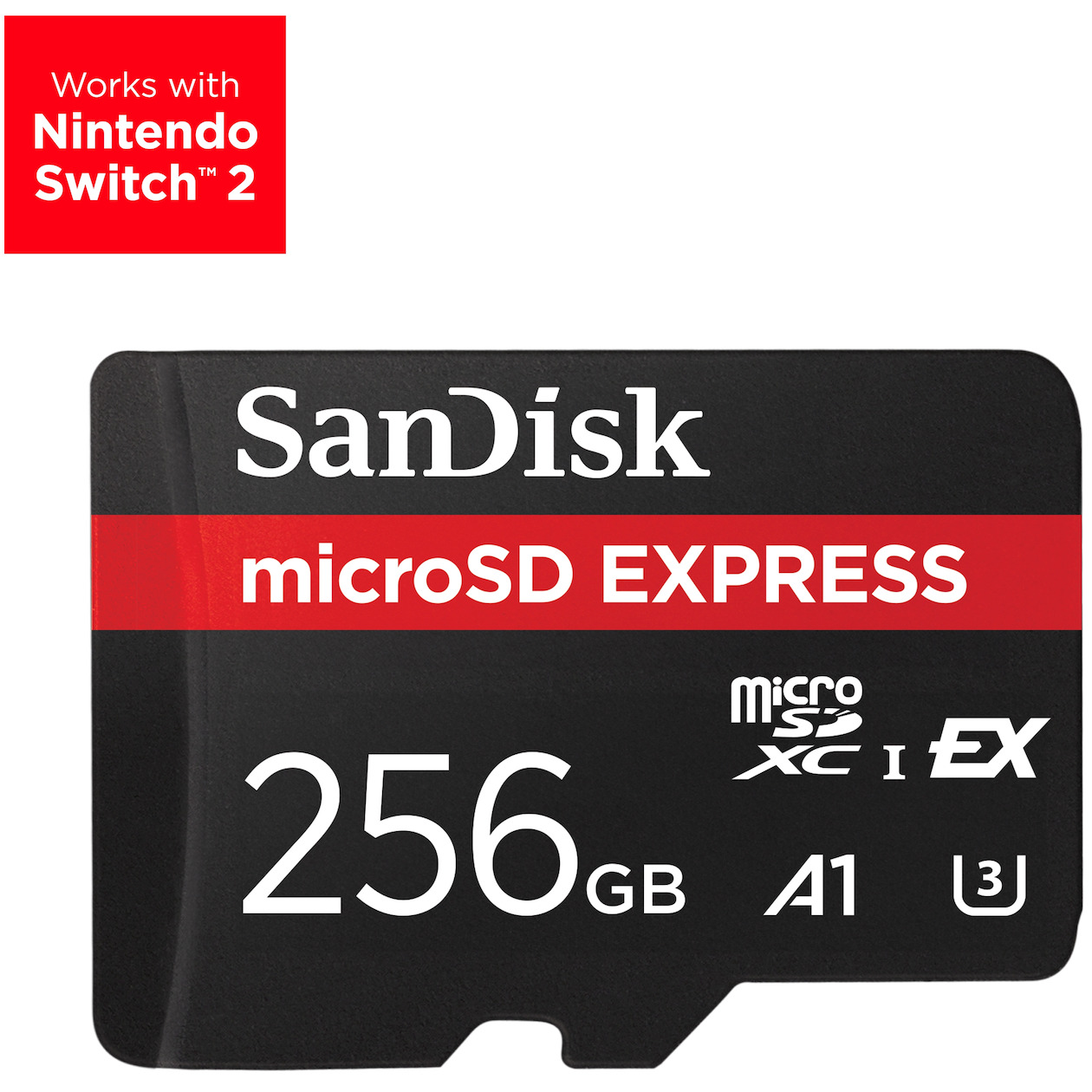 SanDisk MicroSDXC Express 256GB 880mb/s r - 650mb/s w - 210 mb/s sustained write -U Micro SD-kaart Zwart