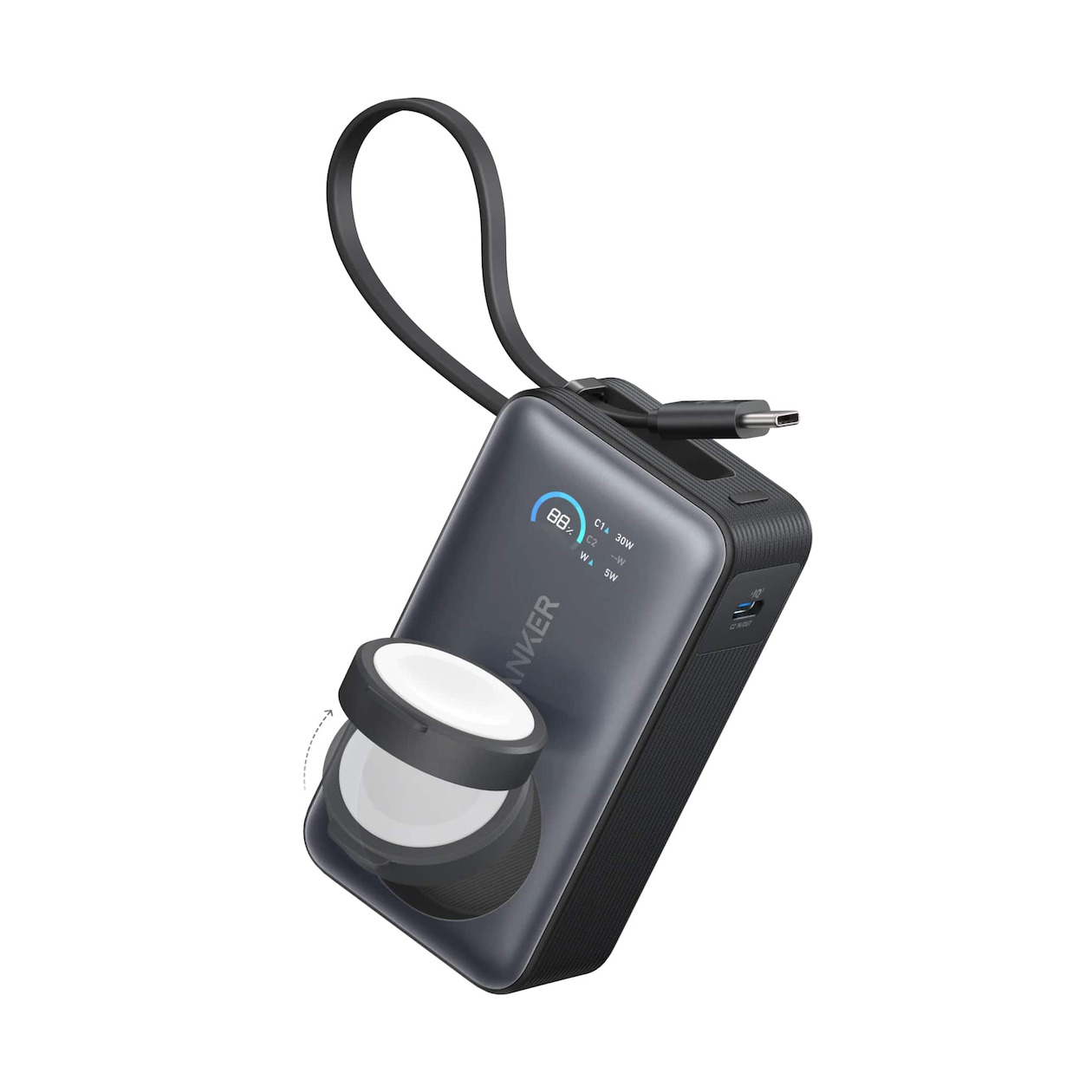 Anker MagGo Powerbank 10.000mAh, Slim Powerbank Zwart