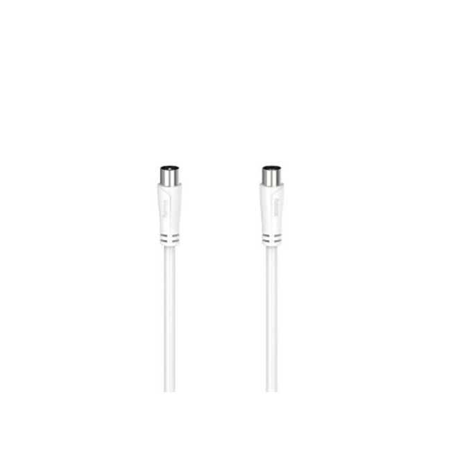 Hama Antennekabel, coax-stekker - coax-koppeling, 10,0 m, 90 dB TV accessoire Wit afbeelding