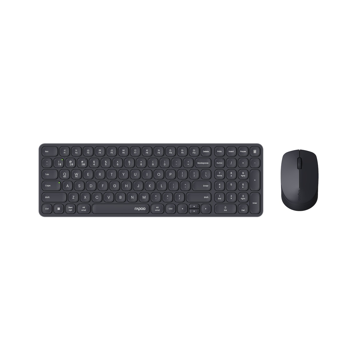 Rapoo 9310M Multi-mode Wireless Ultra-slim Desktop Combo Set Toetsenbord Zwart afbeelding