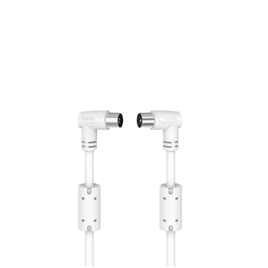 Hama Antennekabel, coaxstekker - coaxkoppeling, 90 graden, 3,0 m, 90 dB TV accessoire Wit afbeelding