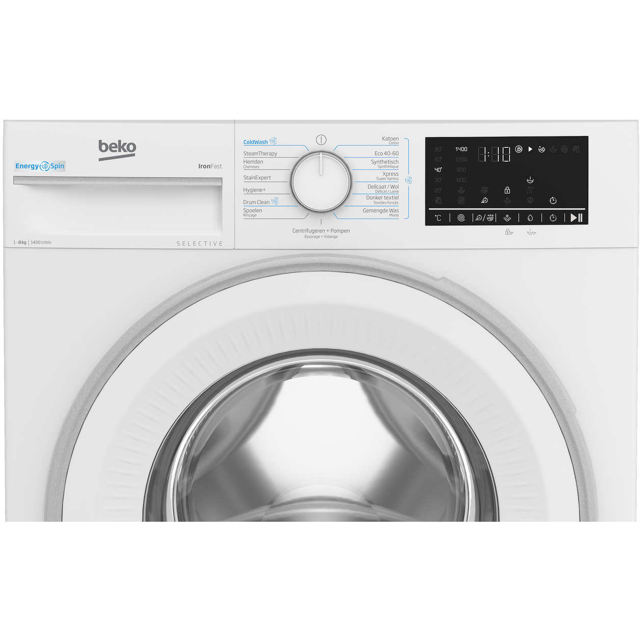 Beko B3WM4841W2 Selective Line EnergySpin Wasmachine Wit, foto 3