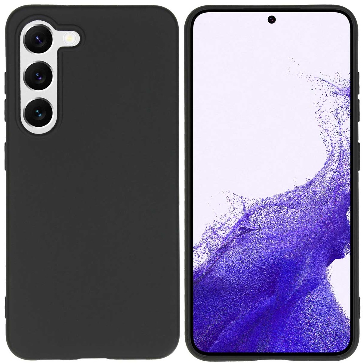 Accezz Color Backcover voor de Samsung Galaxy S23 Telefoonhoesje Zwart afbeelding