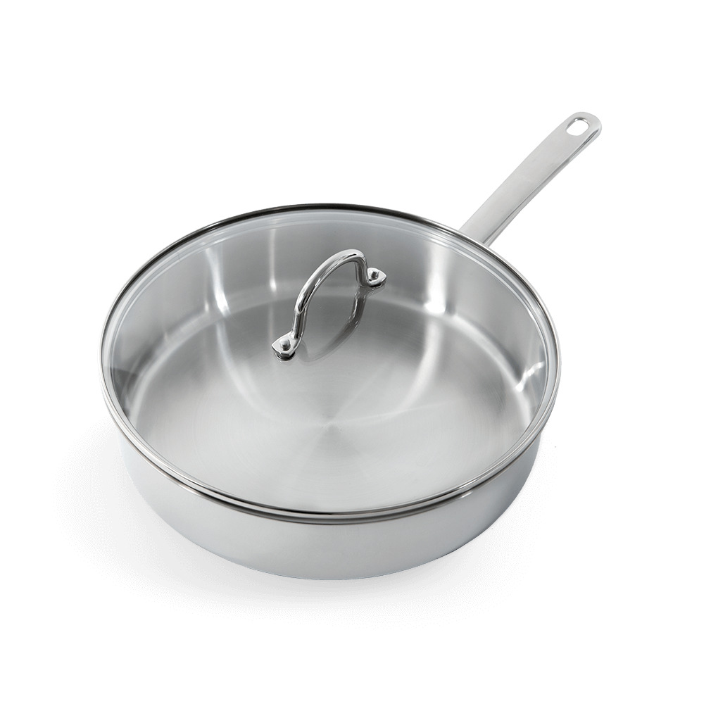 BK Bright rvs hapjespan met deksel 28cm (CC005749-001) Pan Zilver