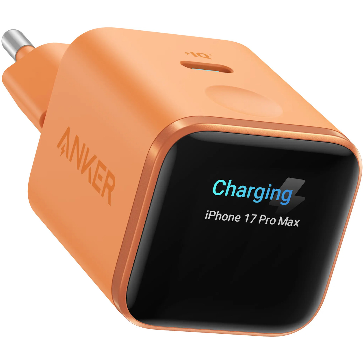 Anker Nano Charger (45W Smart Display 180 Foldable) Oplader Oranje