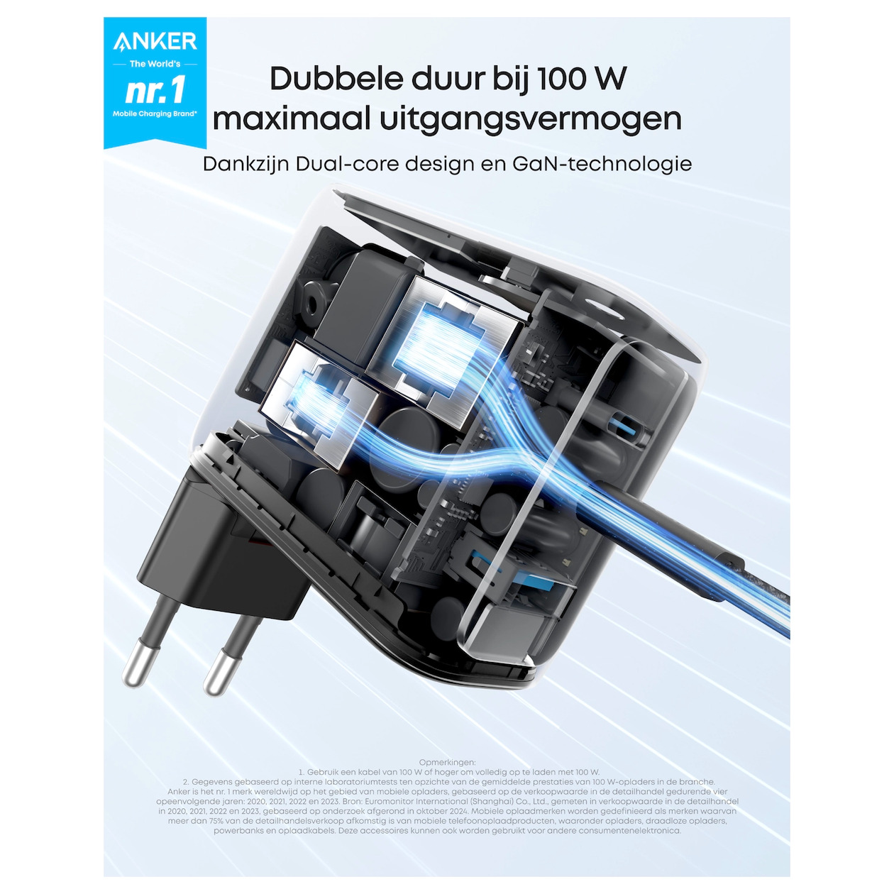 Anker Wired charger (100W) 2C1A with display Oplader, foto 3