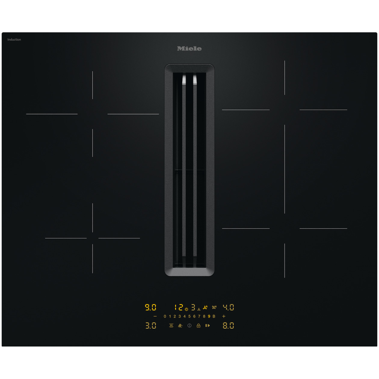 Miele KMDA 5649 FL BNI Inductie kookplaat met afzuiging Zwart