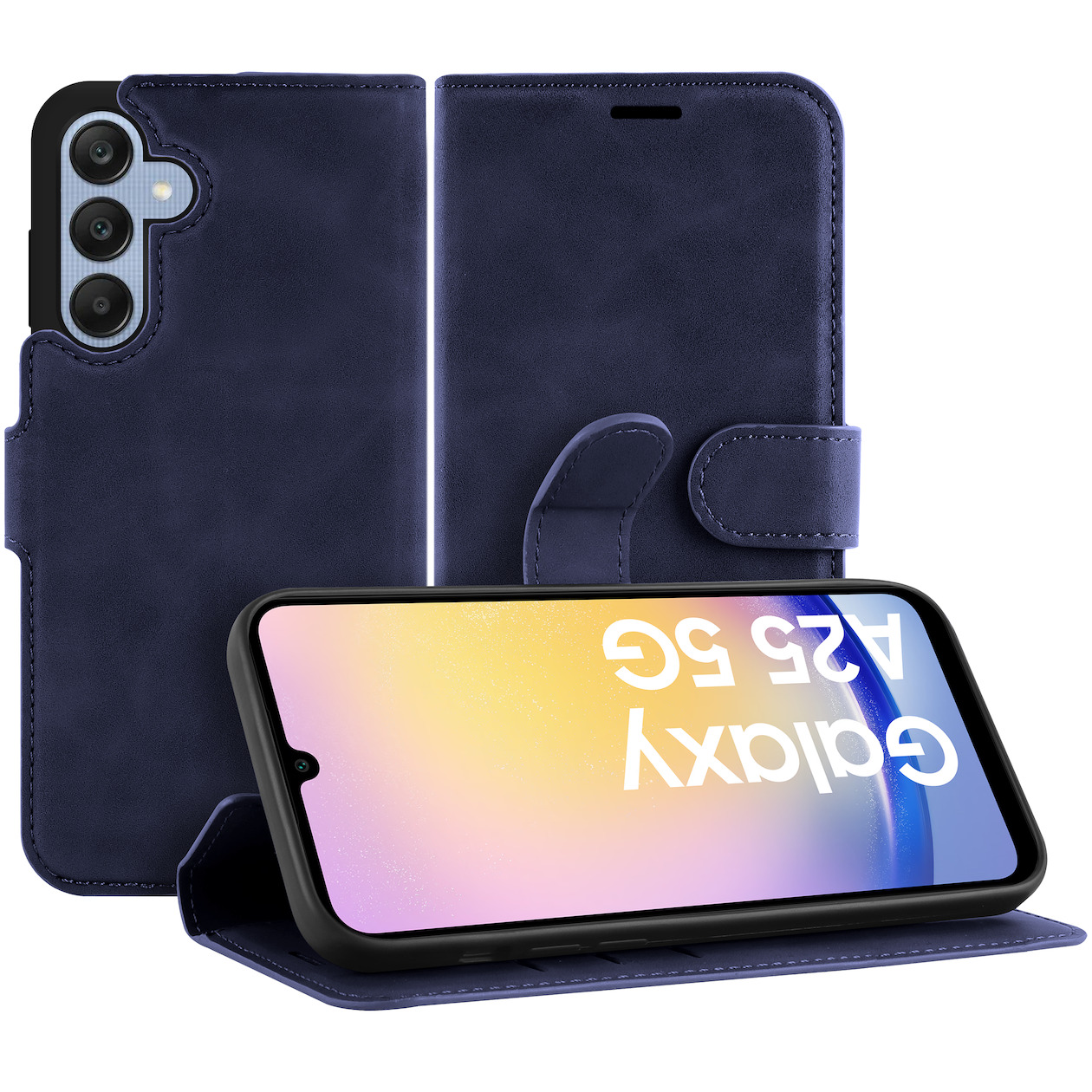 Just in Case Premium Wallet Case voor Samsung A25 Telefoonhoesje Blauw afbeelding