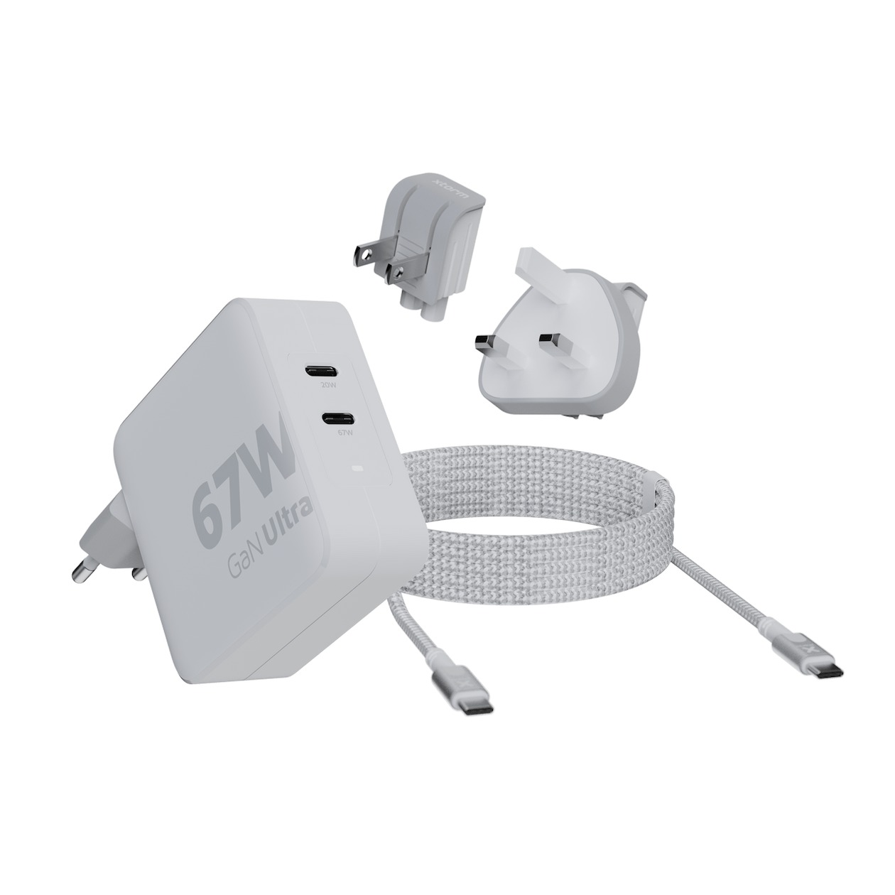 Xtorm GaN-Ultra Travel Charger 67W USB-C PD incl. Cable Oplader Wit afbeelding