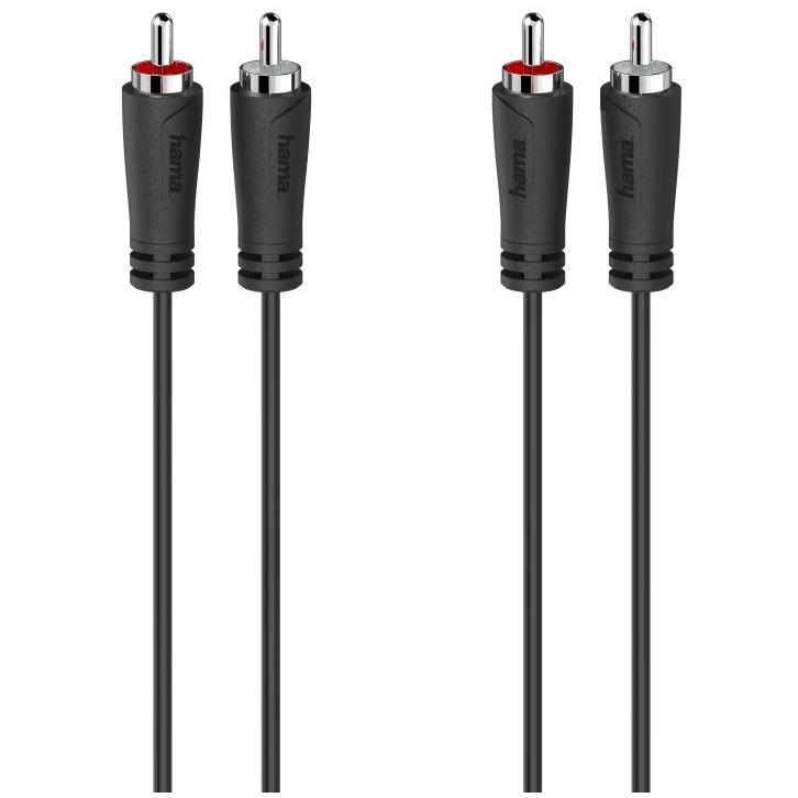 Hama Audiokabel, 2 cinch-stekkers - 2 cinch-stekkers, 5,0 m Luidspreker kabel afbeelding