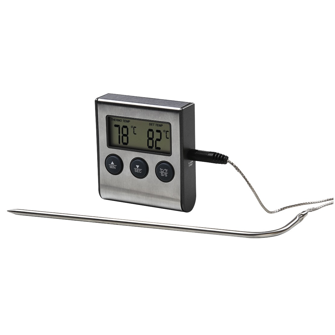 Xavax Digitale vleesthermometer met timer Kookaccessoires Zwart afbeelding