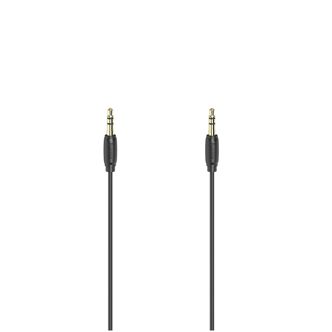 Hama Audiokabel, 3,5mm jack - 3,5mm jack, stereo, verguld, ultradun, 5,0 m Mini jack kabel Zwart afbeelding