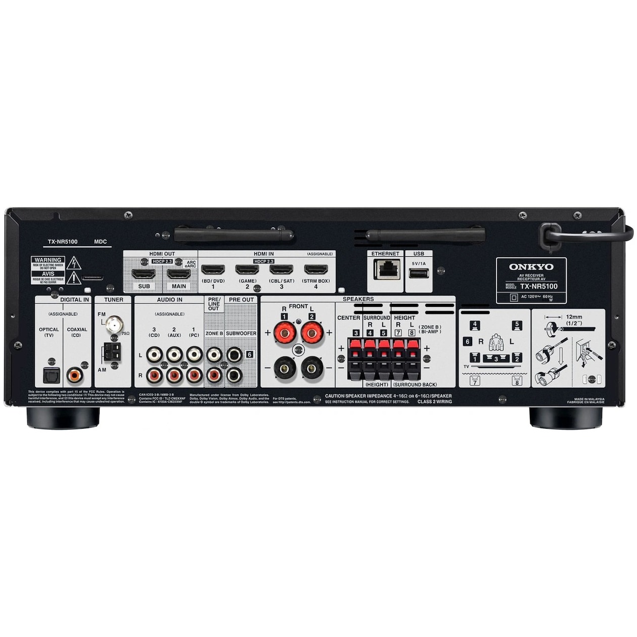Onkyo TX-NR5100 Receiver Zwart, foto 2