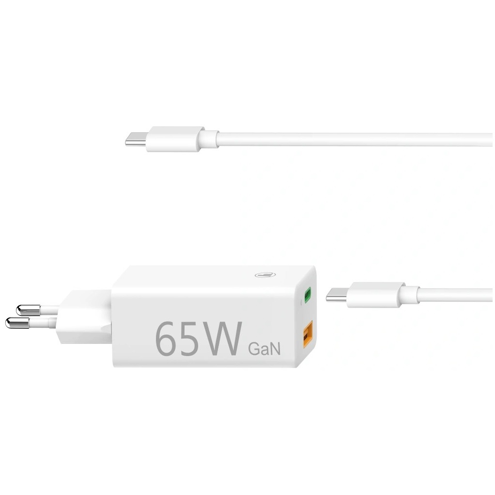 Hama Universele USB-C-notebook-netadapter, GaN, Power Delivery (PD), 5-20V/65W Oplader Wit afbeelding