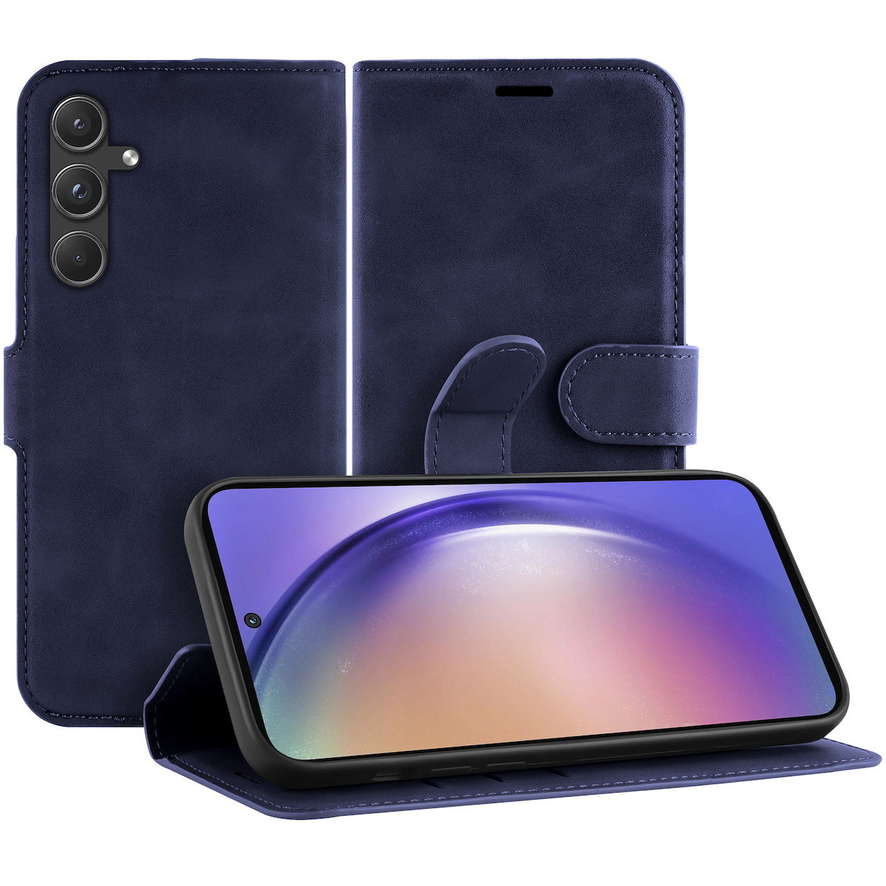 Just in Case Premium Wallet Case voor Samsung A55 Telefoonhoesje Blauw afbeelding
