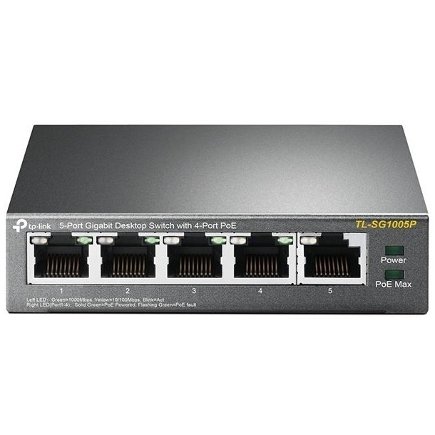 TP-Link TL-SG1005P Switch Zwart afbeelding