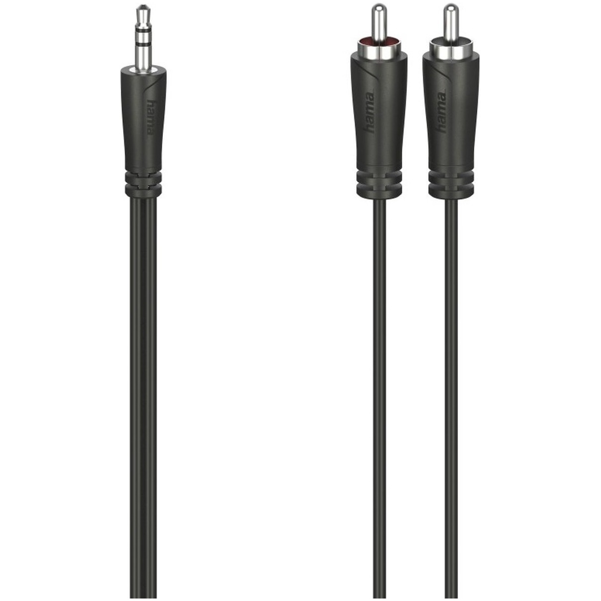 Hama Audiokabel, 3,5-mm-jack-stekker - 2 cinch-stekker, stereo, 5,0 m Mini jack kabel Zwart afbeelding