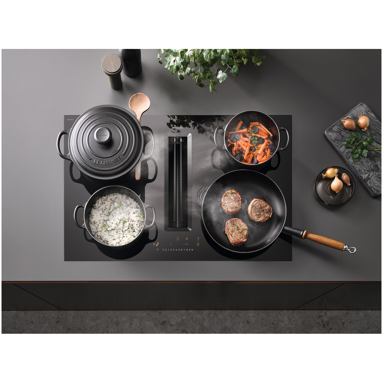 Miele KMDA7272-1 FL Inductie kookplaat met afzuiging Zwart, foto 2