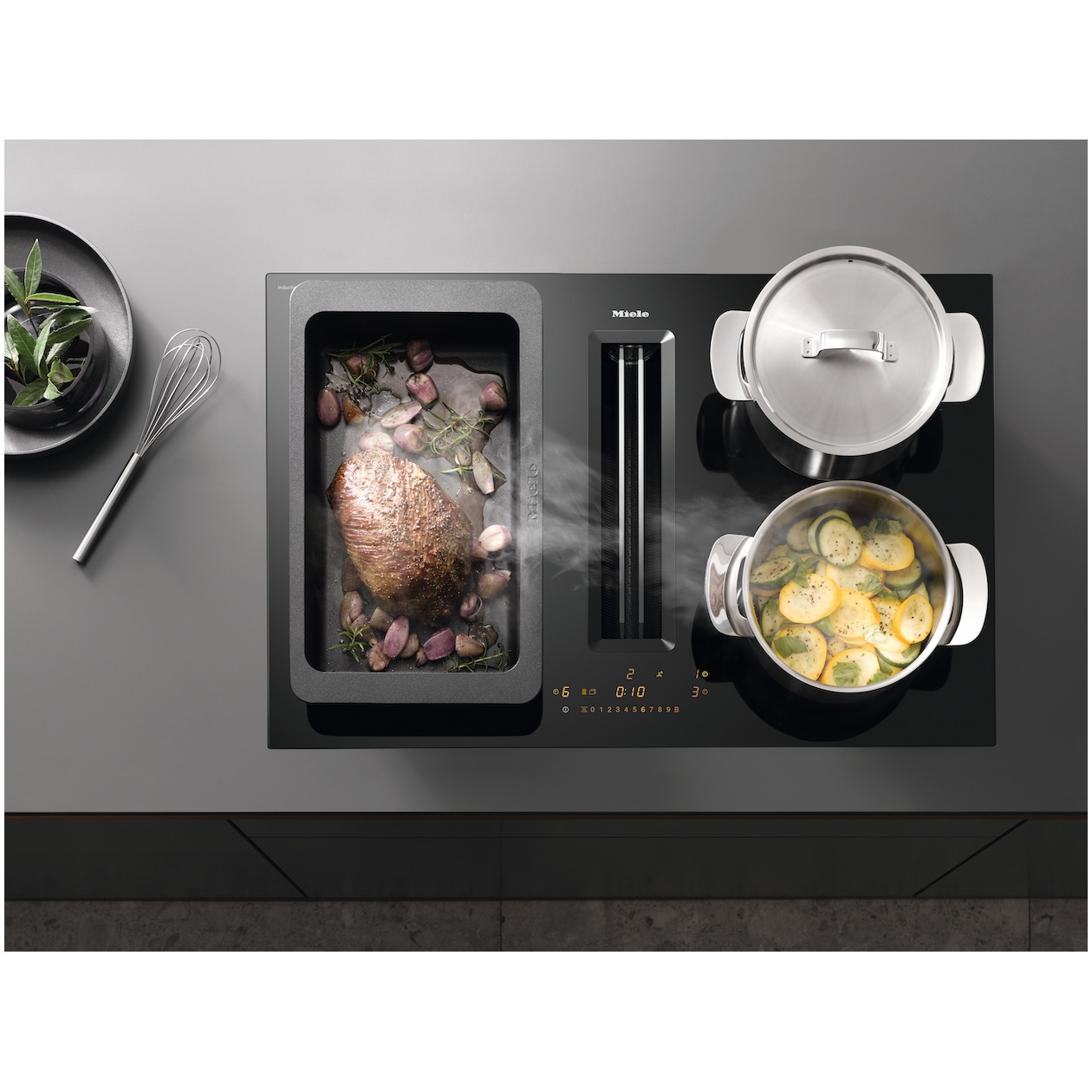 Miele KMDA7473-1 FL Inductie kookplaat met afzuiging Zwart, foto 2